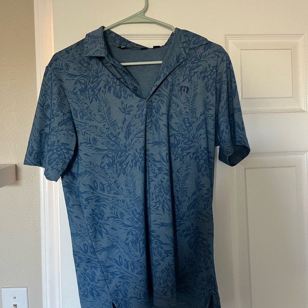 Travis Matthew Polo shirt tropical pattern